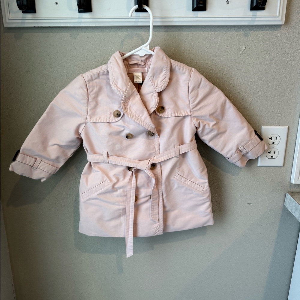 Janie and Jack Kids Pink Double-Breasted  Trench Coat